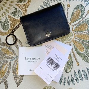Brand New Kate Spade Wallet KeyChain Pnk/Blk
